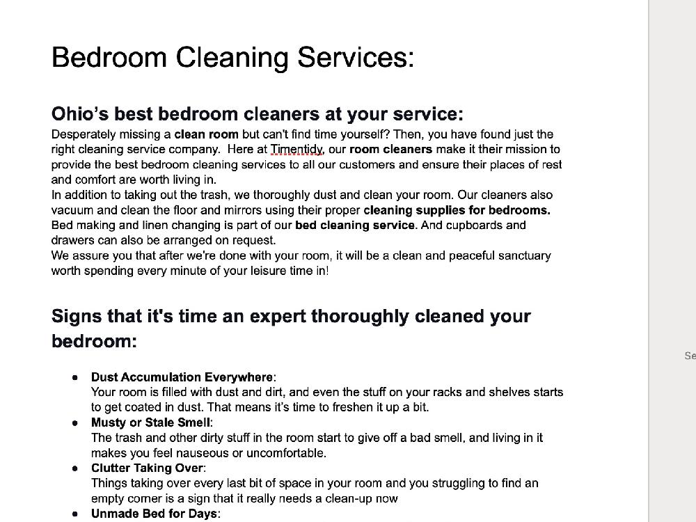 Cleaning Services Website Content Writing